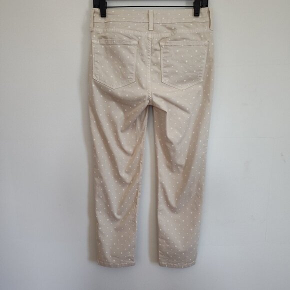 Ladies Petite SZ 2P NYDJ Beige Polka-Dot Ankle Pants - Picture 2 of 5